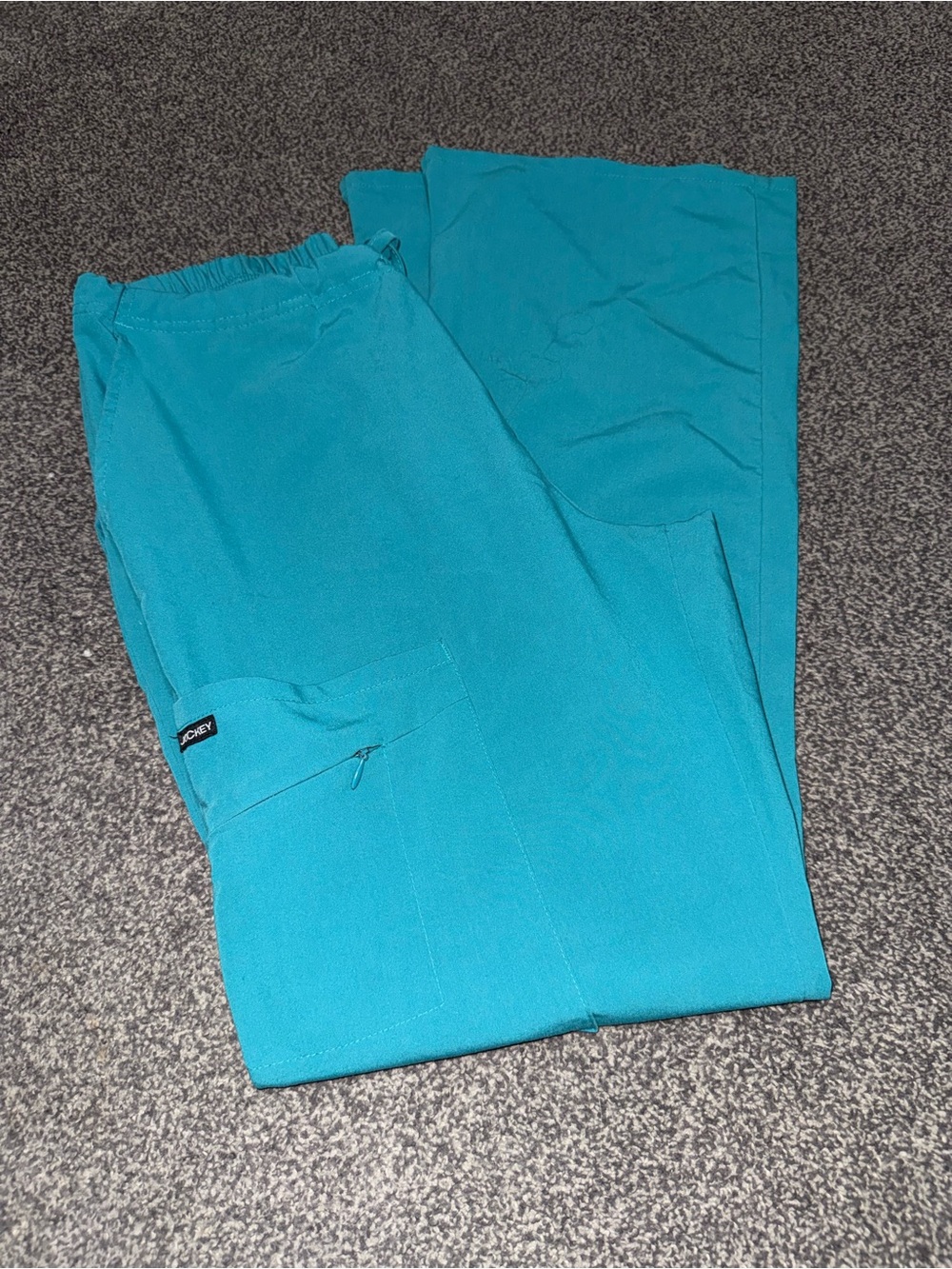 Jockey Womens Medium Teal Scrub Pants Stretch Drawstring Medical Uniform Bottoms